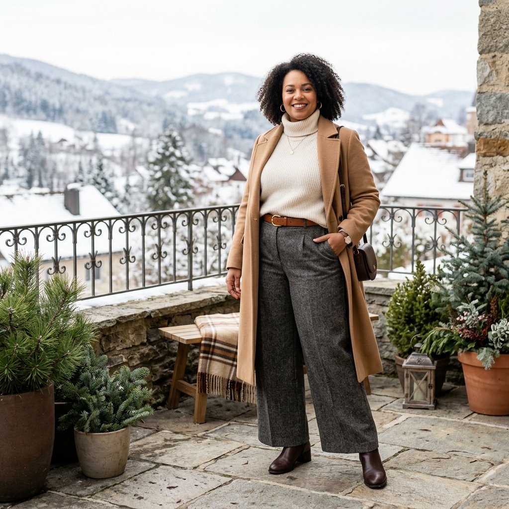 Wide Leg Trouser Winter Outfit Ideas