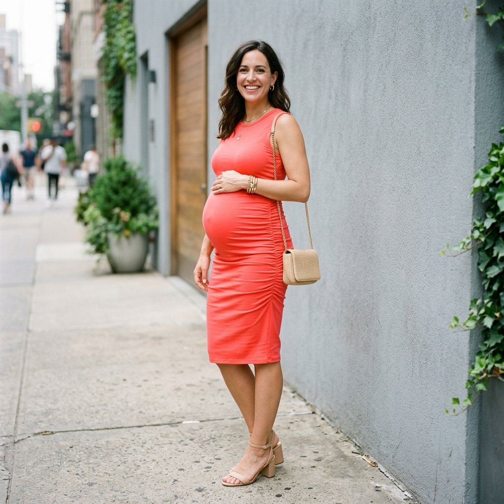 Color-Pop Cute Pregnancy Outfits Ideas