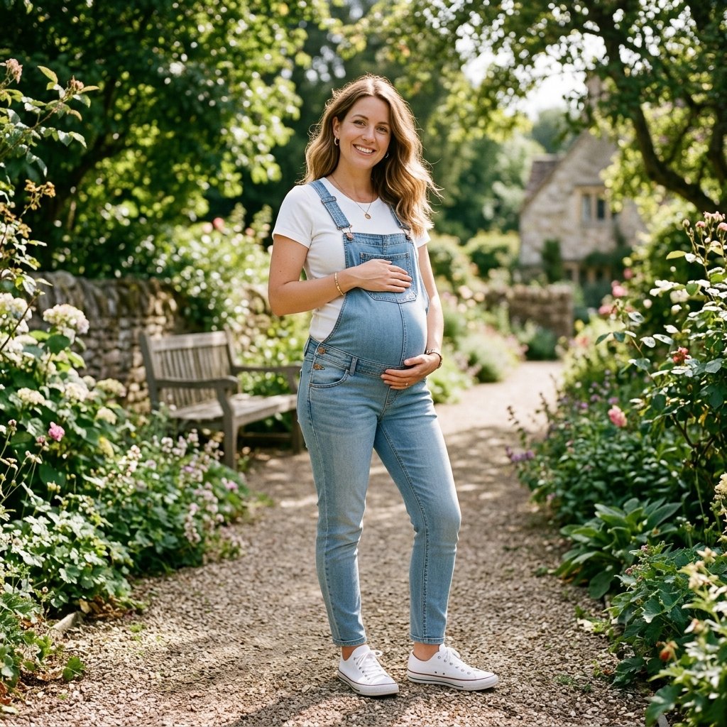 Casual Denim Overalls Pregnancy Outfits Ideas