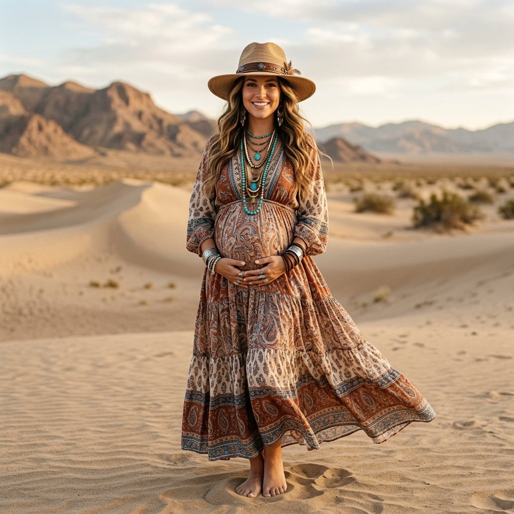 Boho Style Maternity Pregnancy Outfits