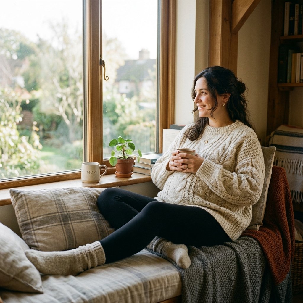 Stylish Oversized Sweater Pregnancy Idea
