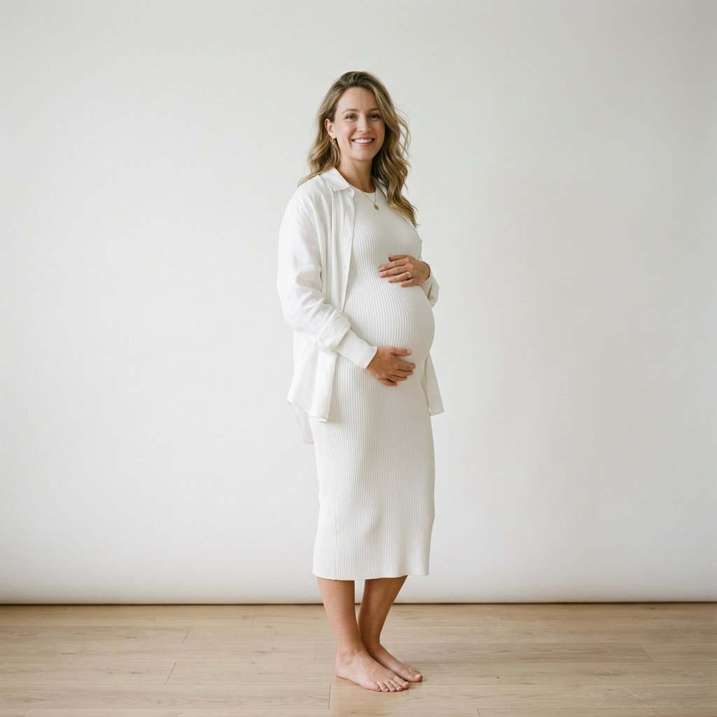 Monochrome Maternity Pregnancy Outfits Idea