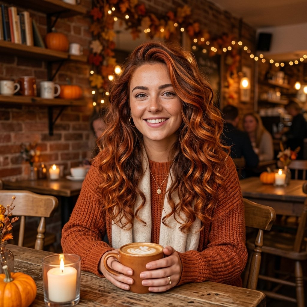 Pumpkin Spice fall hair color ideas