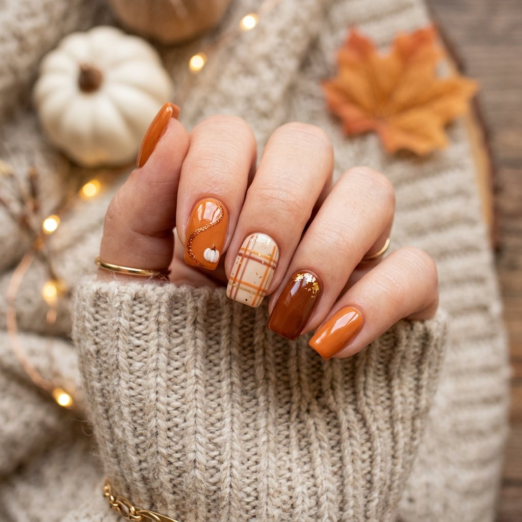 Pumpkin Spice Nail Designs Ideas