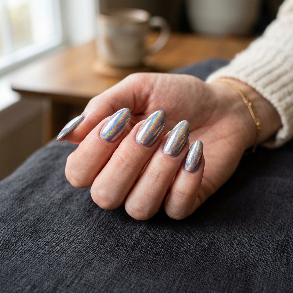 Rainbow Chrome Nails