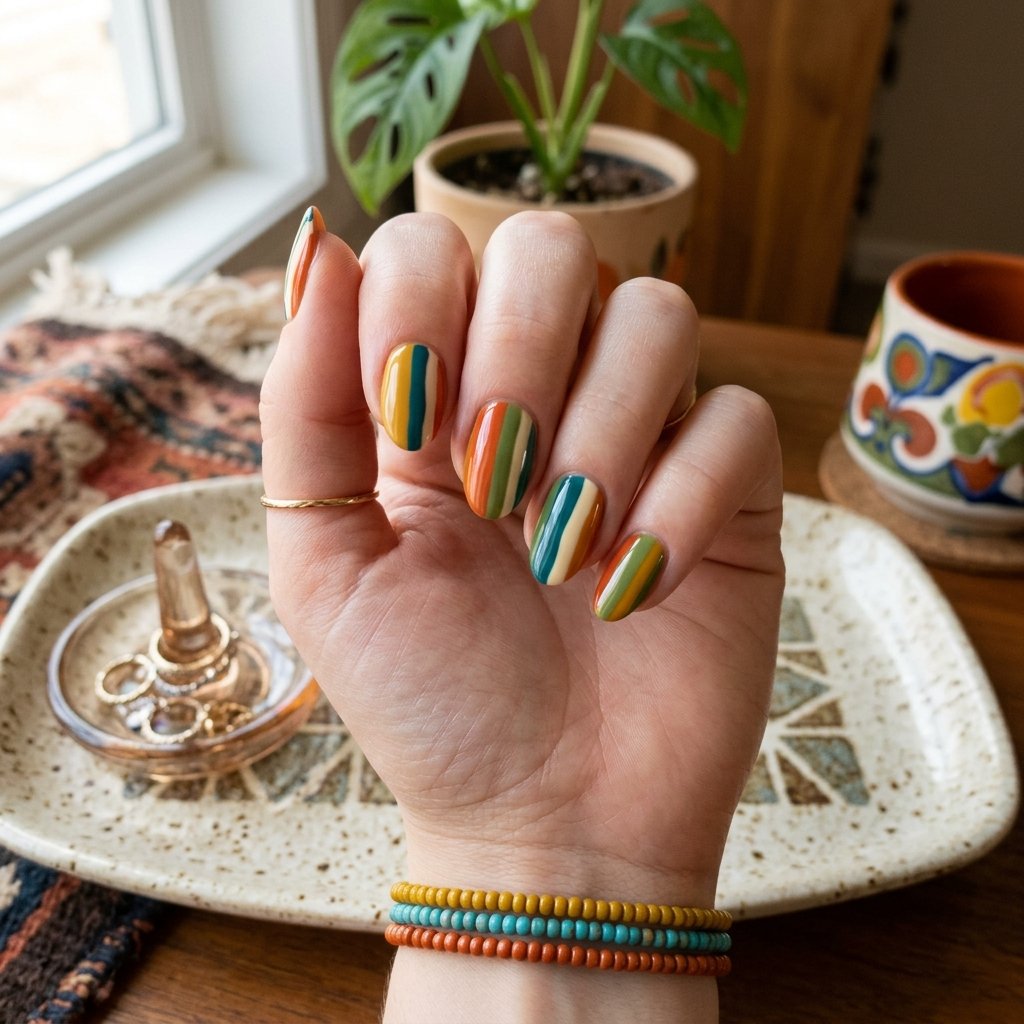 Retro Stripe Nail Idea
