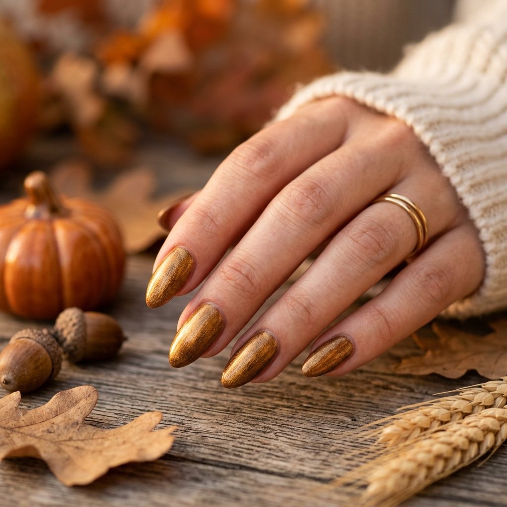 Rustic Gold September Nail Ideasas