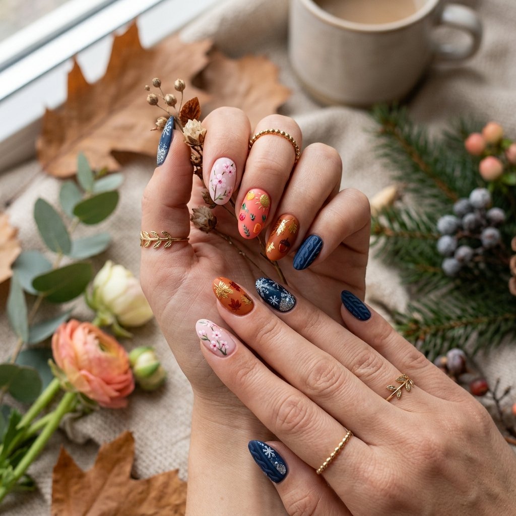 Seasonal Theme Nails Tendance Idea