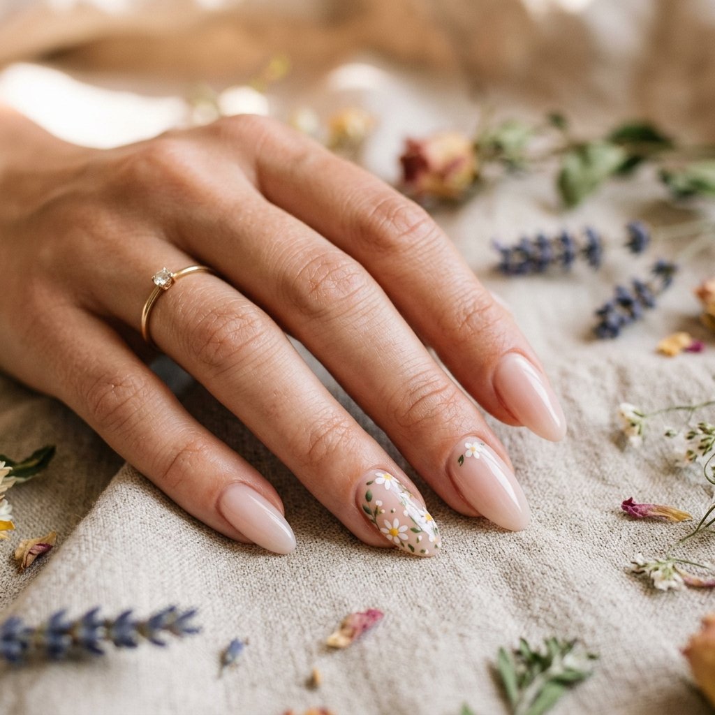 Simple Floral Nail Idea