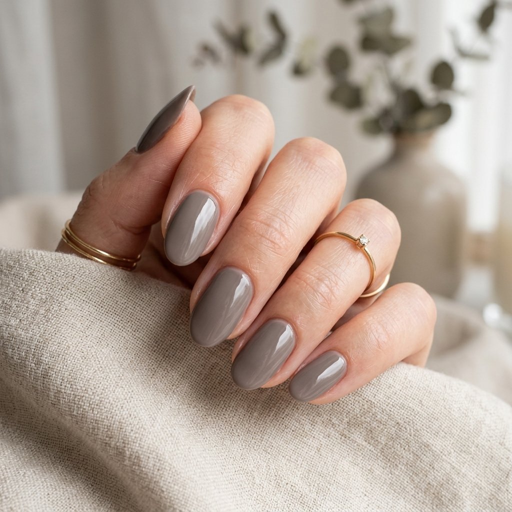 Smoky Taupe September Nail Ideas