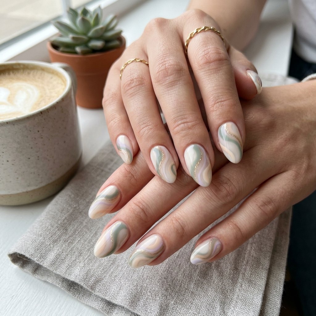 Soft Swirl Nails Tendance Idea