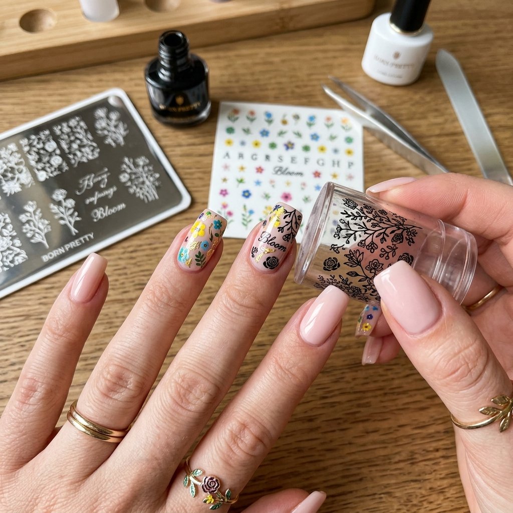 Sticker Stamp Nail Idea