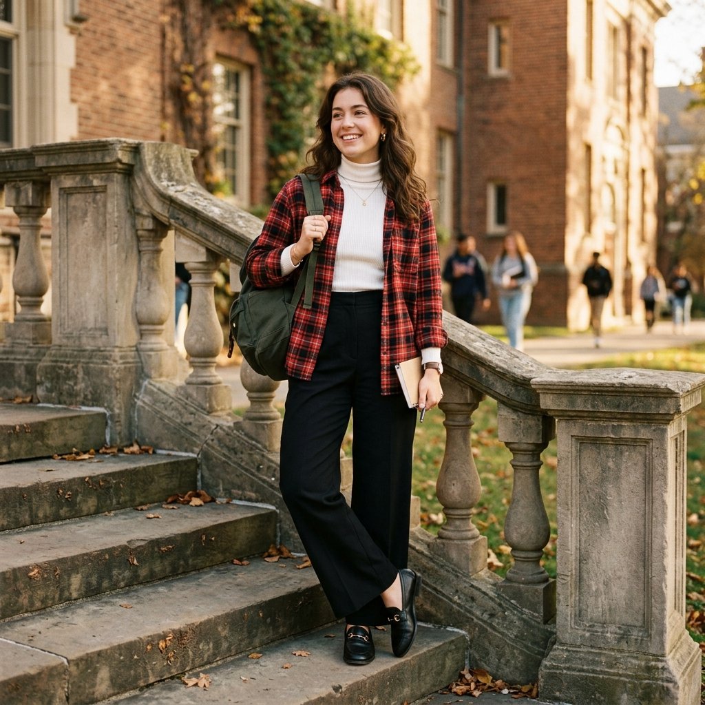 Flannel Shirt outfit ideas winter school