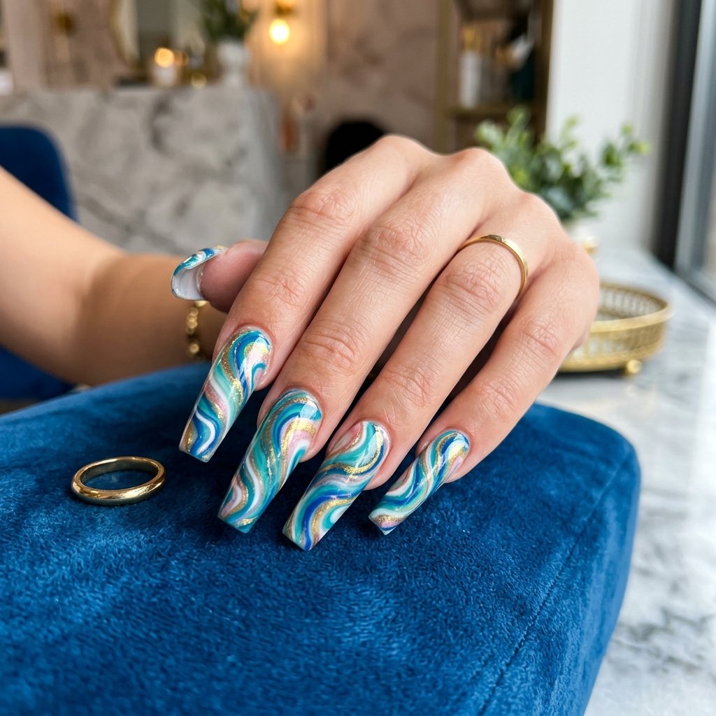 Swirl Nails Long
