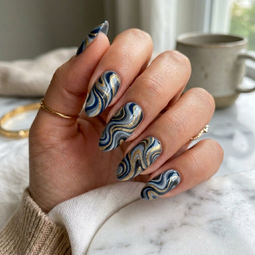 Swirl Pattern Nail Idea
