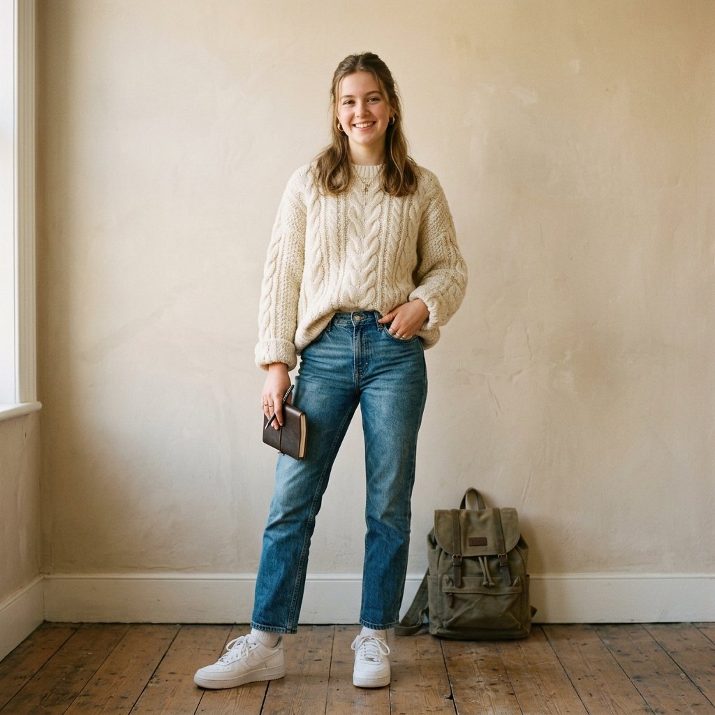 Cozy Knit Sweater Outfit Ideas for School