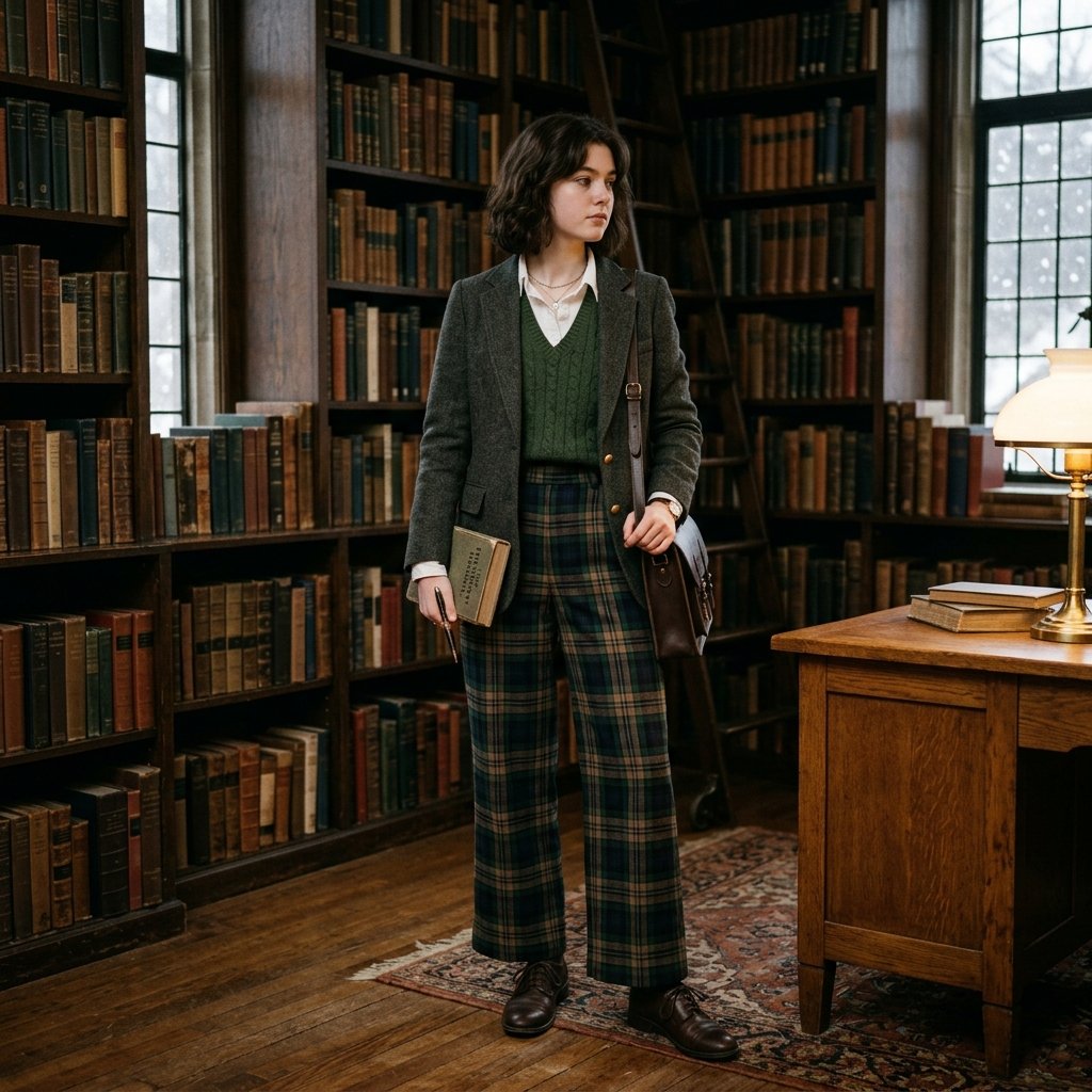 Dark Academia outfit ideas winter school