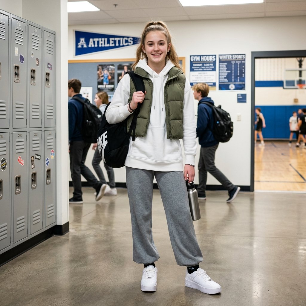 Sporty outfit ideas winter school