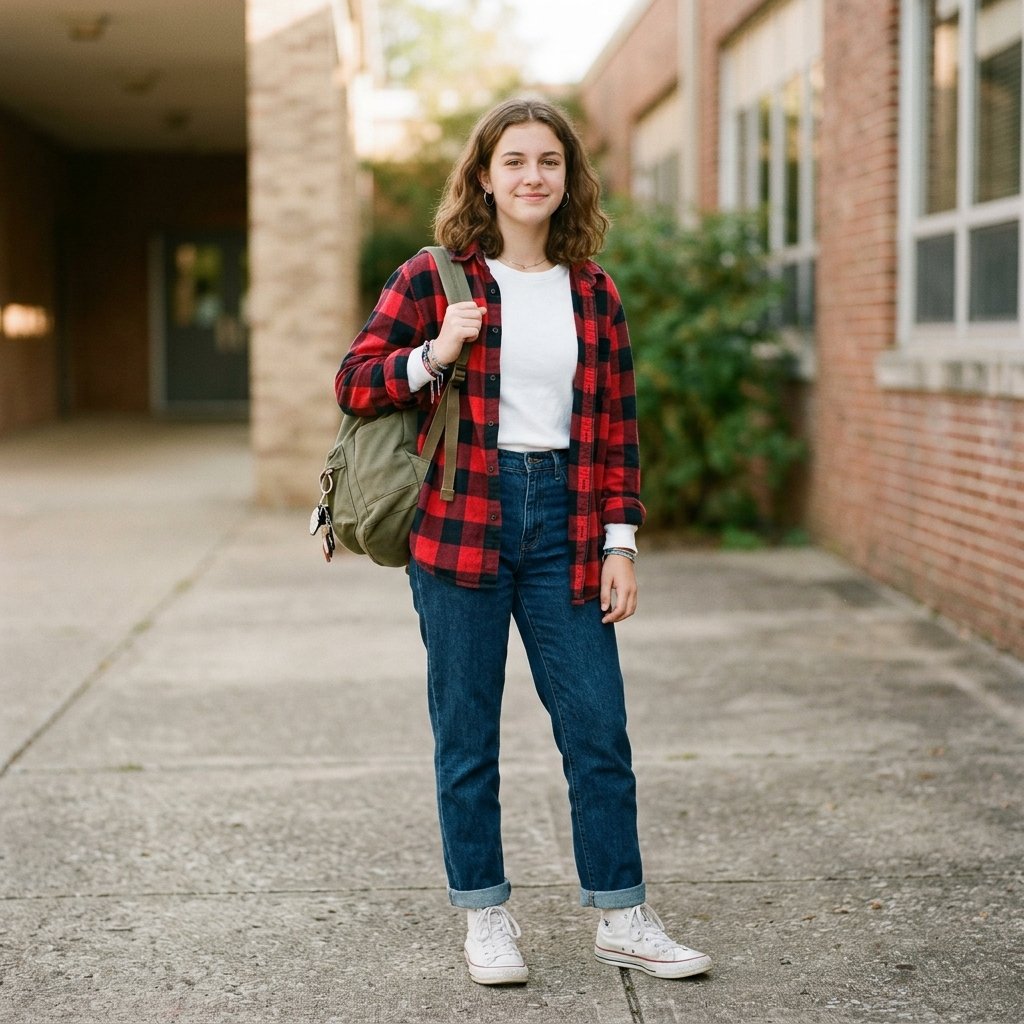 Outfit Ideas for School Casual: 30 Creative Looks to Inspire Your Next School Day Style 11 Outfit Idea for School Casual Layered Outfit Ideas