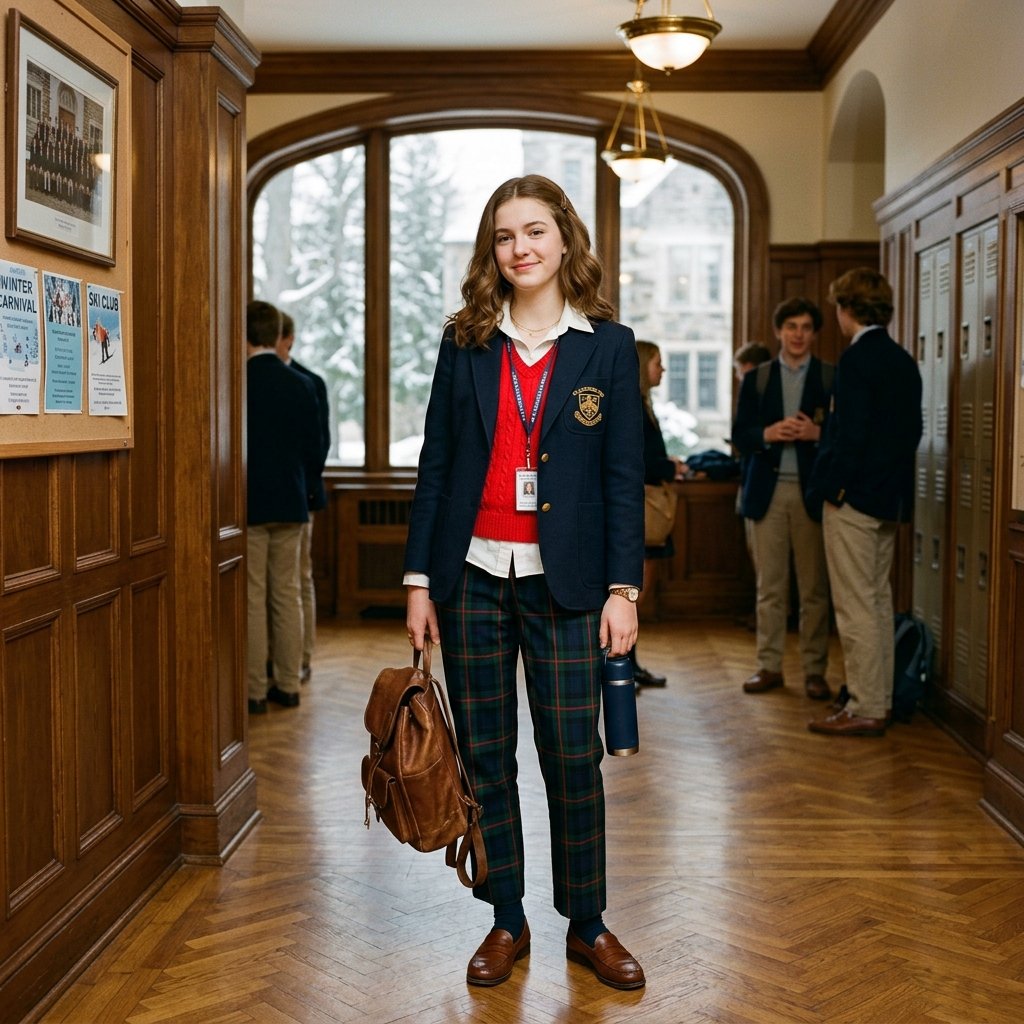 Preppy outfit ideas winter school