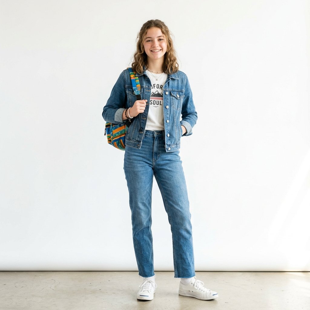 Outfit Ideas for School Casual: 30 Creative Looks to Inspire Your Next School Day Style 5 Outfit Ideas for School Casual Denim Jacket Ideas