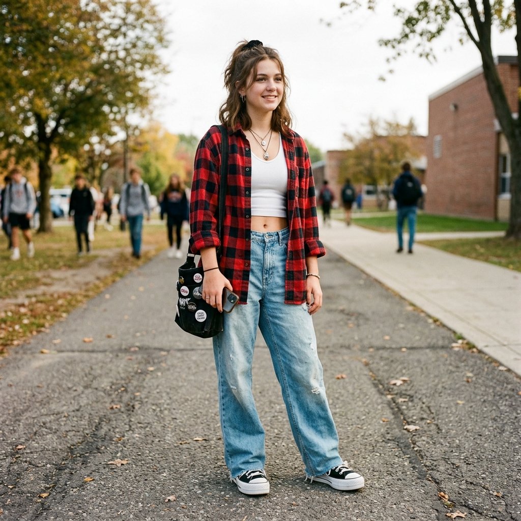 Oversized Flannel outfit ideas baggy