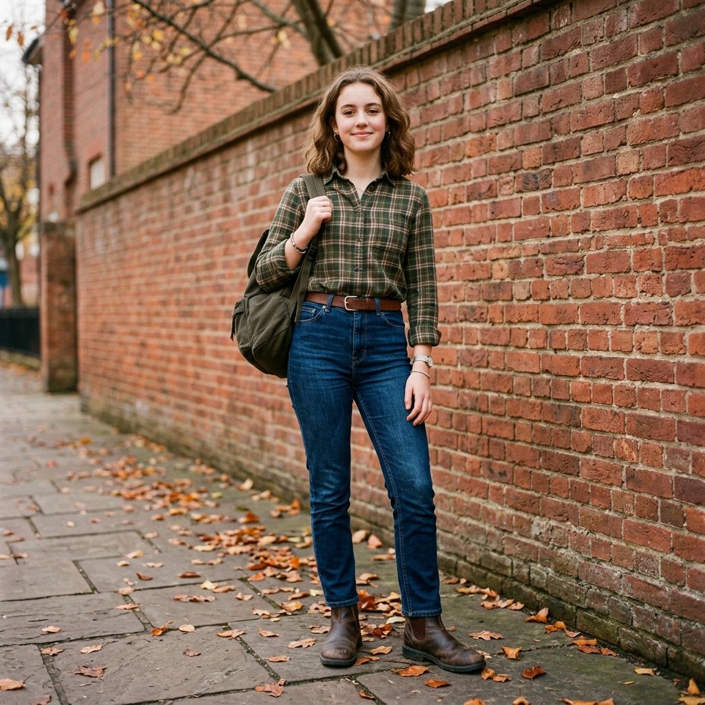 Flannel Shirt School Winter Outfit Ideas