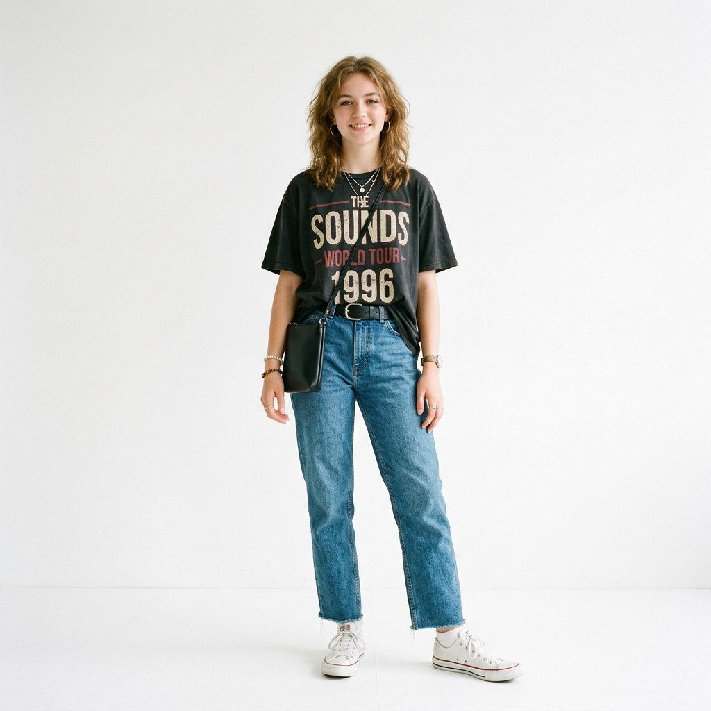 Outfit Ideas for School Casual: 30 Creative Looks to Inspire Your Next School Day Style 6 Outfit Idea for School Casual Graphic Tee Ideas