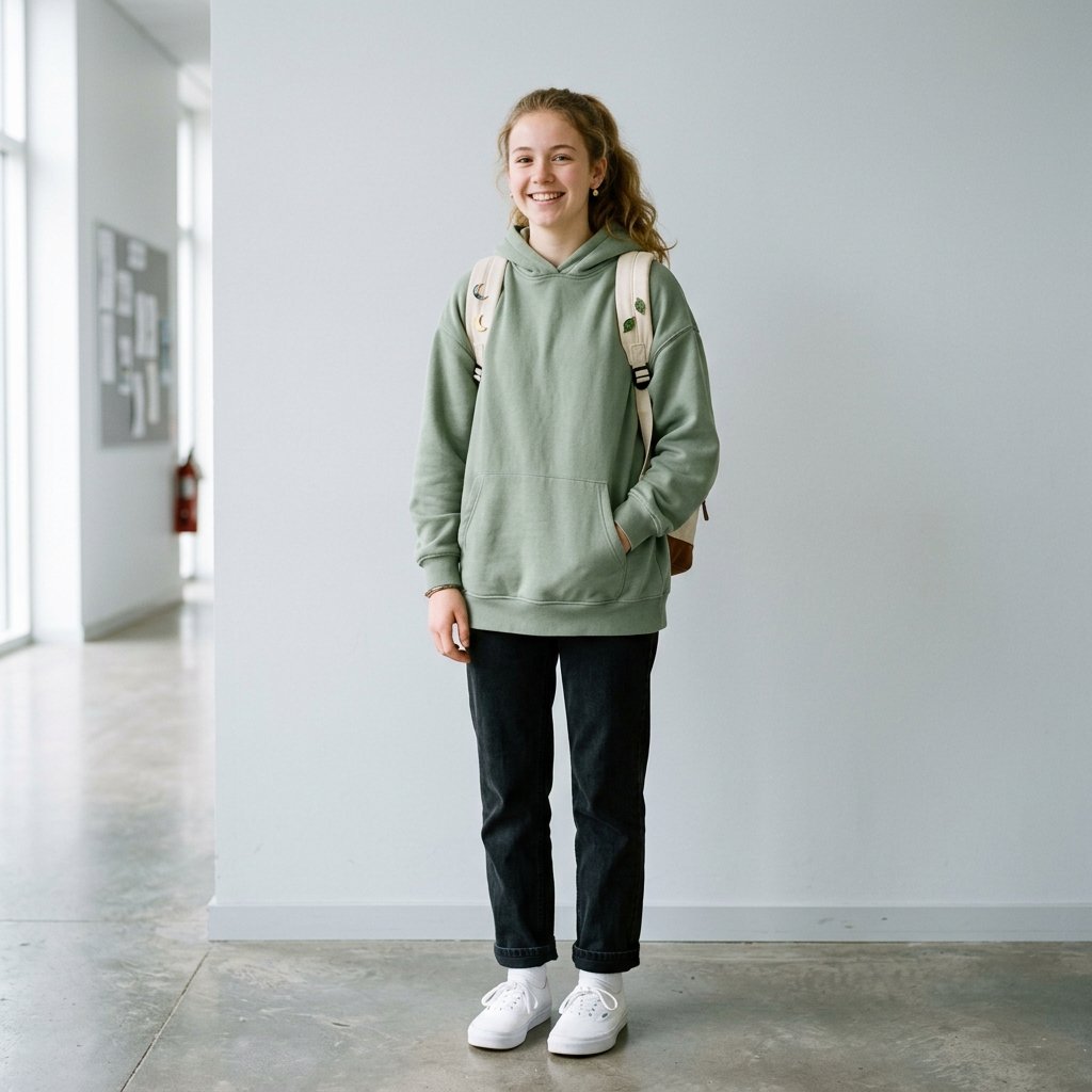 Outfit Ideas for School Casual: 30 Creative Looks to Inspire Your Next School Day Style 3 Outfit Ideas for School Casual Oversized Hoodie Ideas