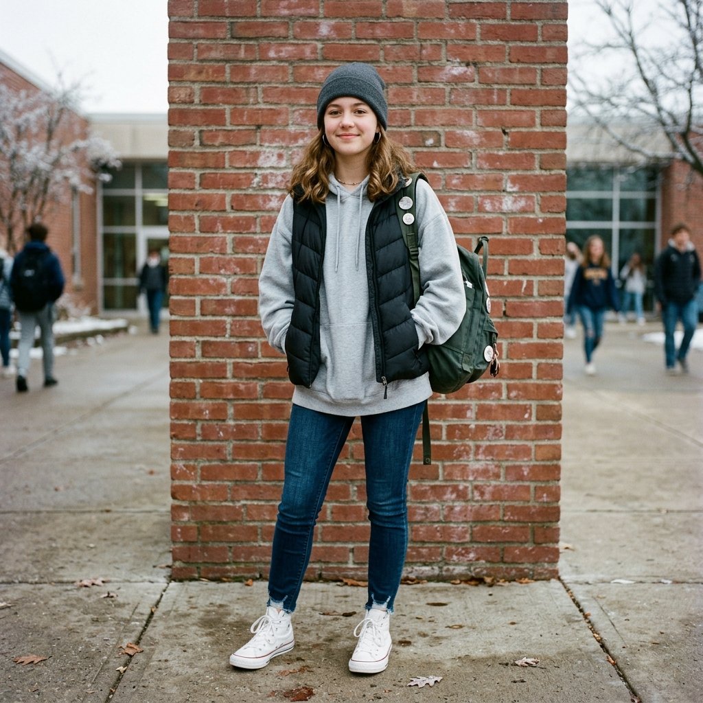 Oversized Hoodie Winter School Outfit Ideas