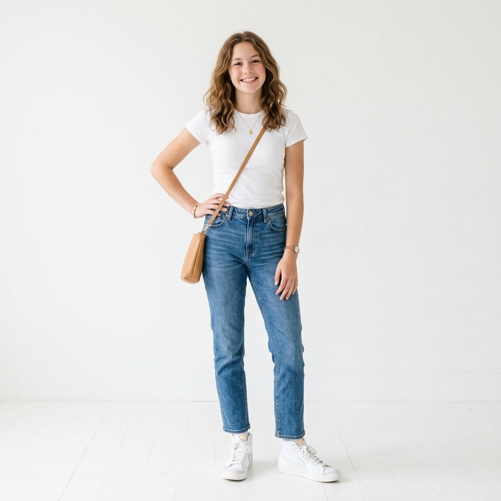 Outfit Ideas for School Casual: 30 Creative Looks to Inspire Your Next School Day Style 2 Outfit Idea for School Casual Jeans and Tee Ideas
