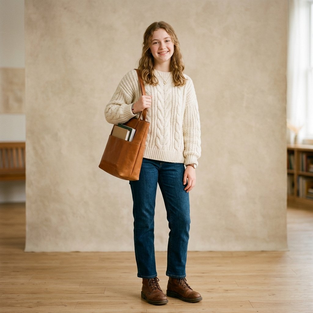 Outfit Ideas for School Casual: 30 Creative Looks to Inspire Your Next School Day Style 23 Outfit Idea for School Casual Cozy Winter School Ideas