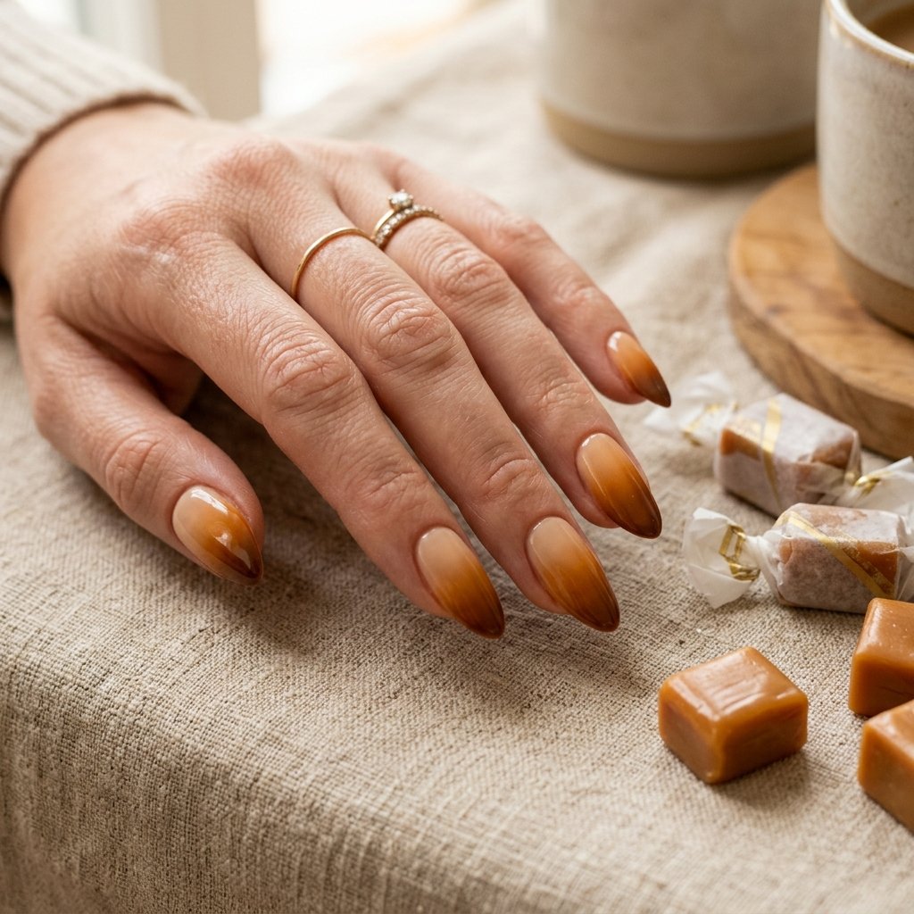 Toffee Gradient Fall Nail Designs