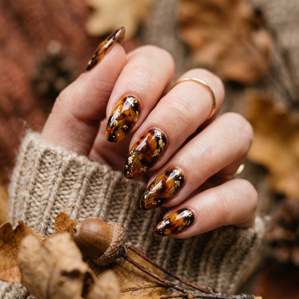 Tortoiseshell Almond Nails Ideas