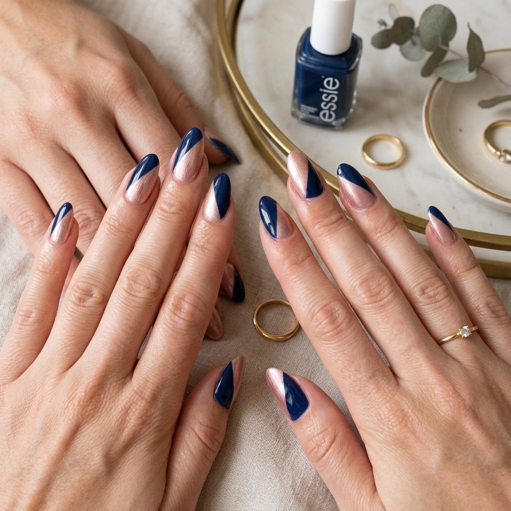 Two Tone Nail Colors Idea