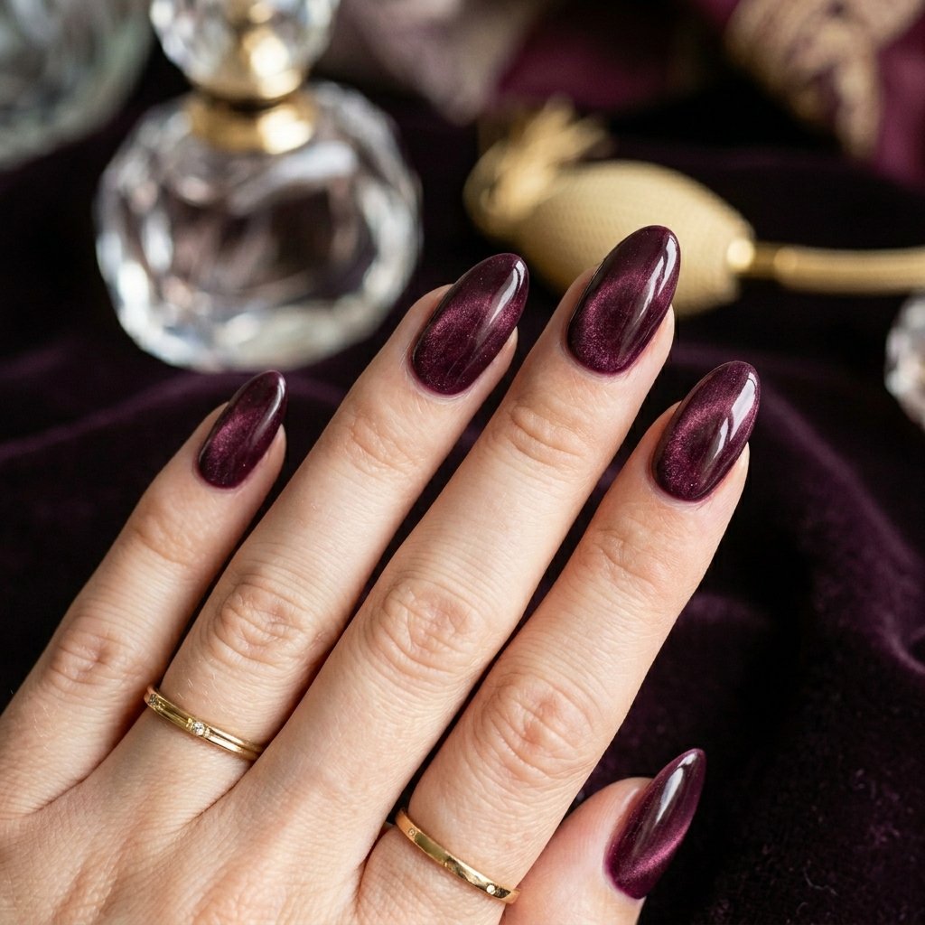 Velvet Finish Almond Nails Ideas