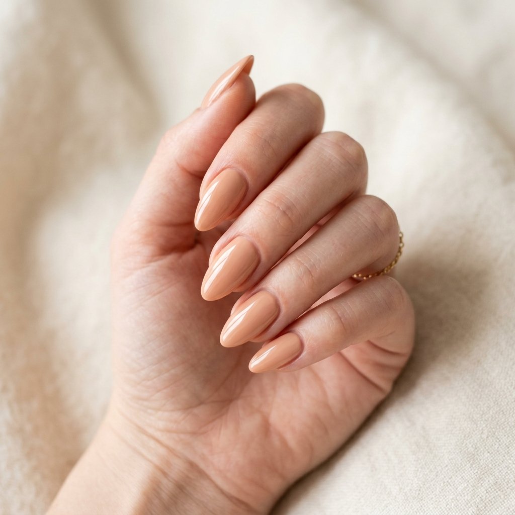 Warm Nude Fall Nails Almond Ideas