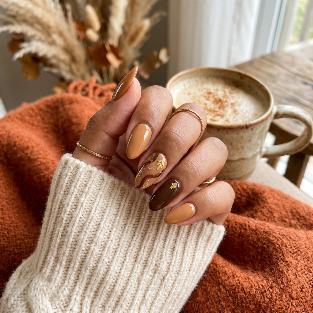 Warm Tan Nails Brown Idea
