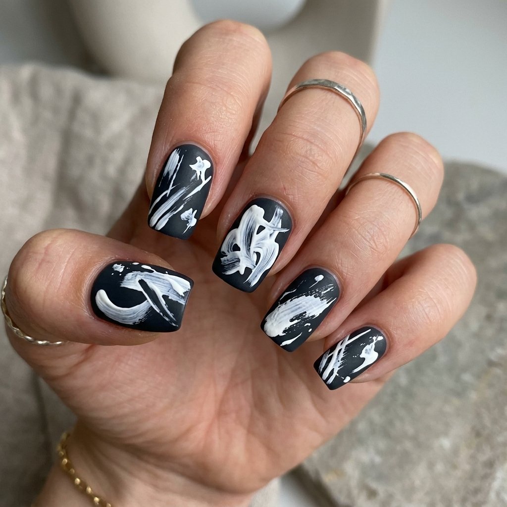 Abstract Nails White Ideas