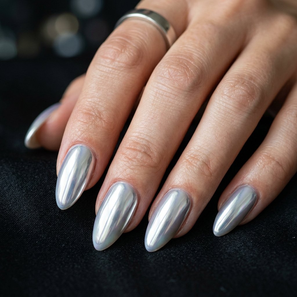 Chrome Nails White Ideas