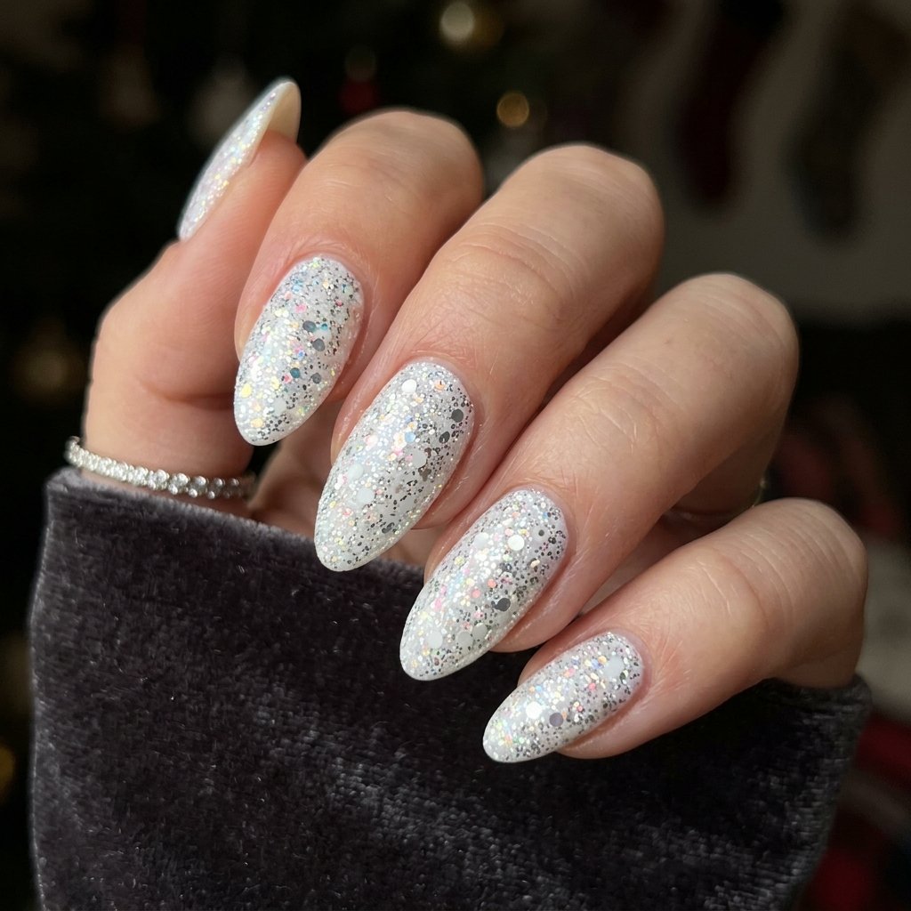 Glitter Nails White Ideas