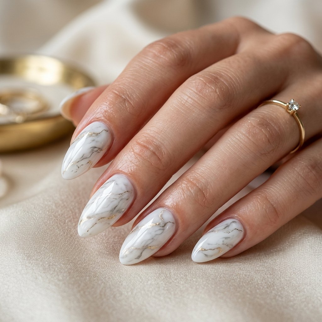 Marble Nails White Ideas