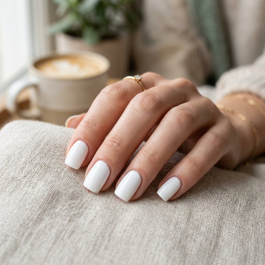 White Nails Simple Ideas