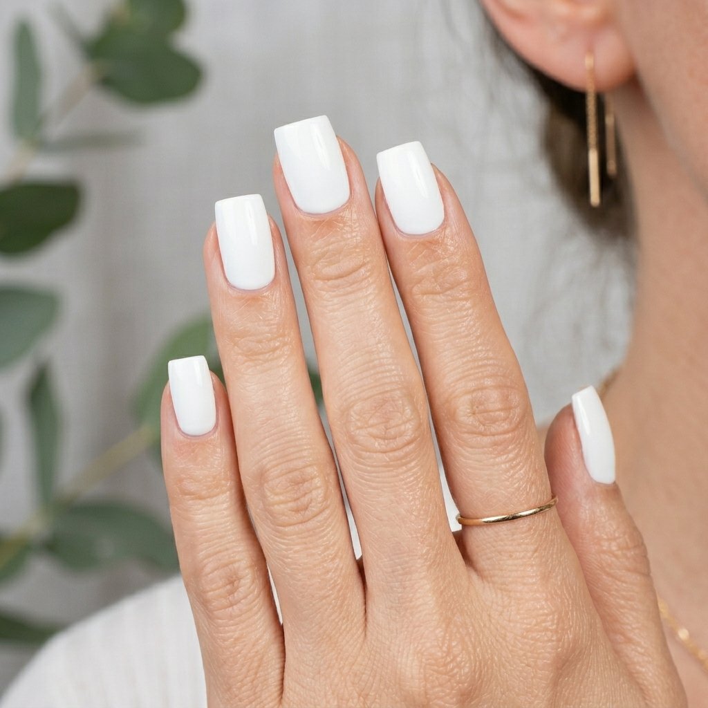 Nails Square White and Clean Ideas