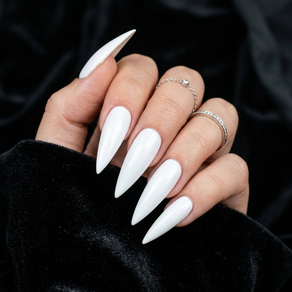 Stiletto Nails White Ideas