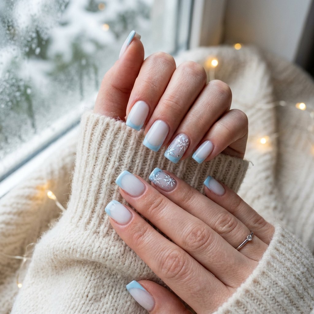 Winter French Tip Nails Ideas