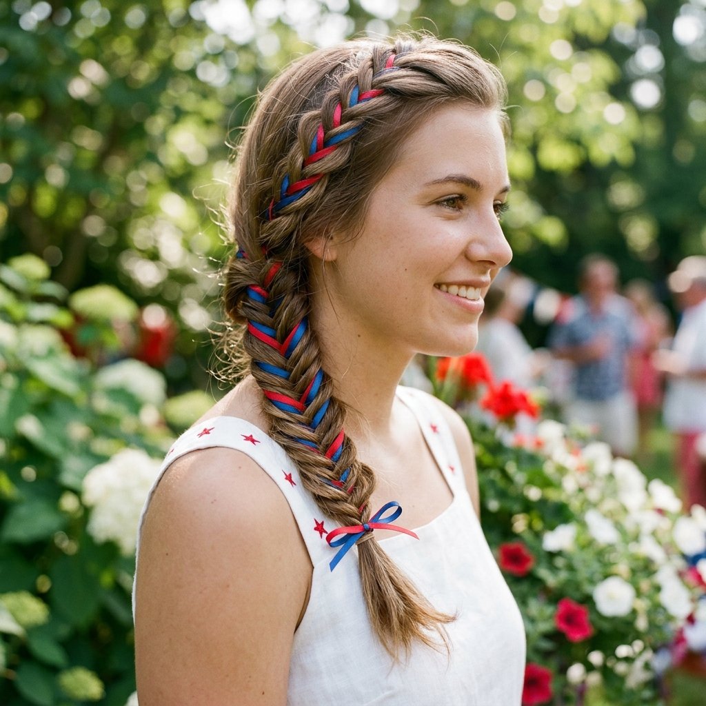 Fishtail Braid 4th of july hairstyles