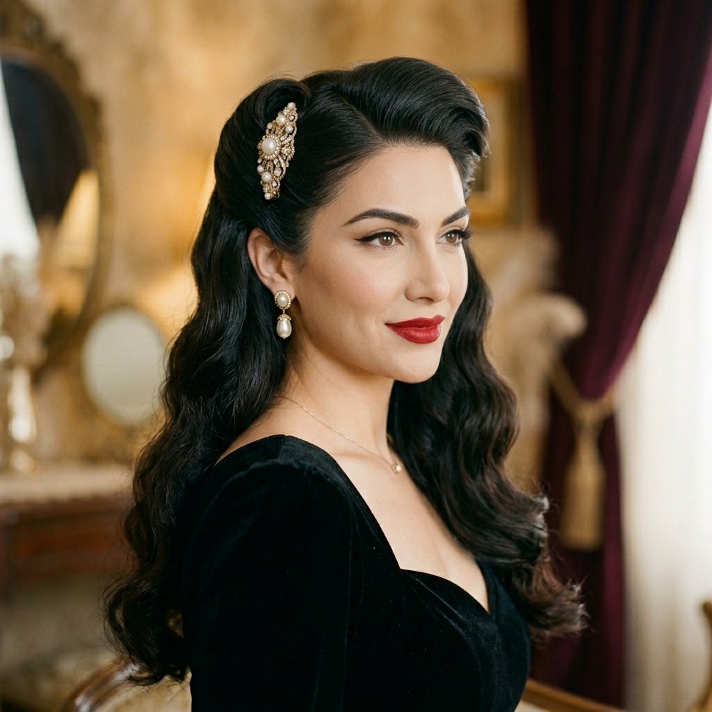 hairstyles half up half down Vintage Inspired Ideas