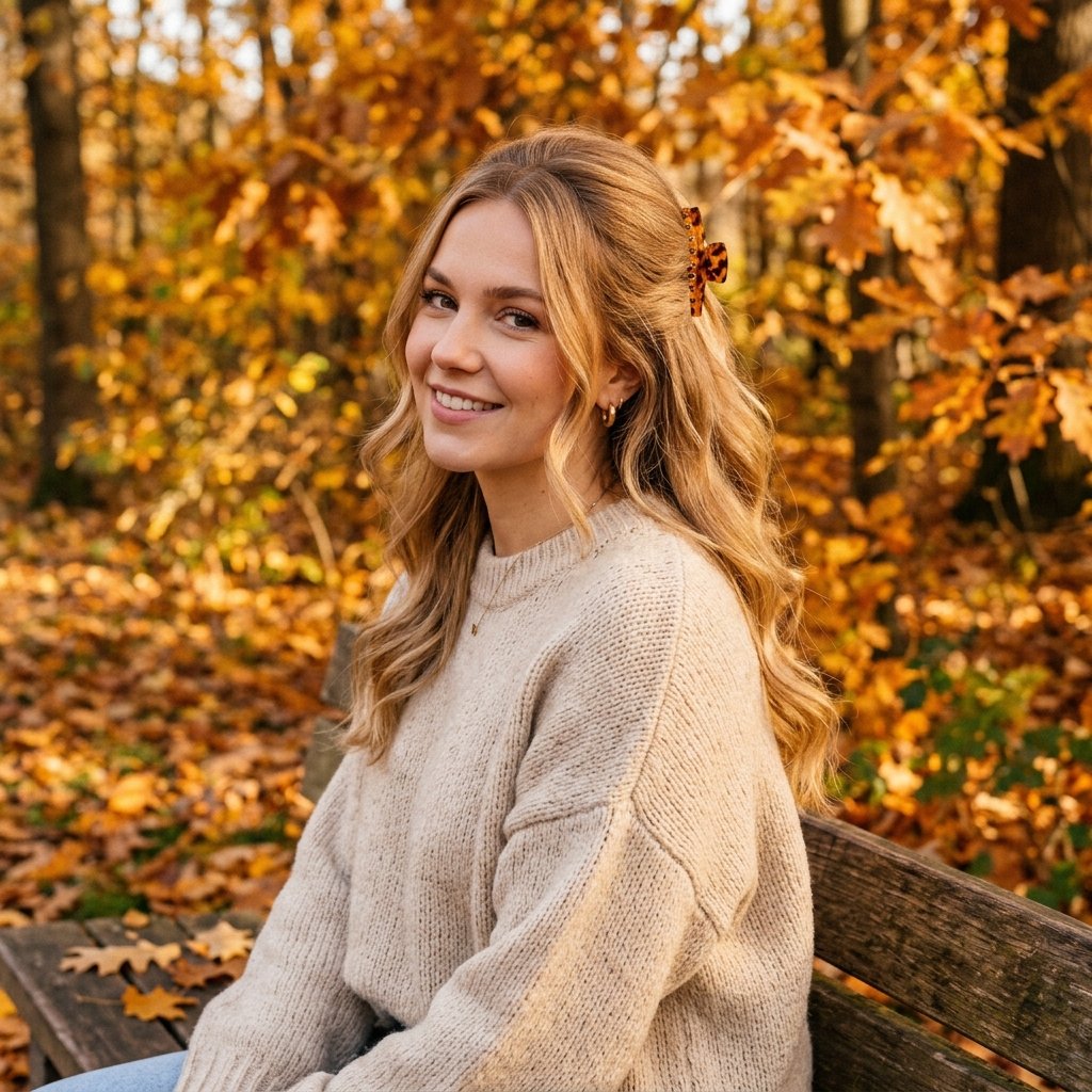 Fall Hairstyle Half Up Half Down