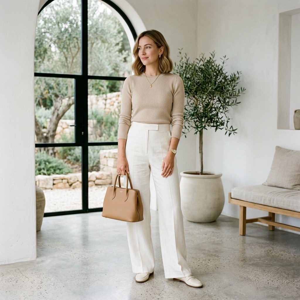 Old Money Spring Outfits Beige Palette Idea
